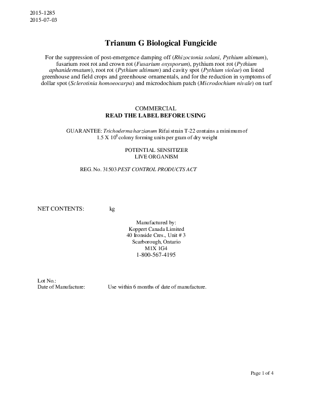 PMRA Label Trianum-G