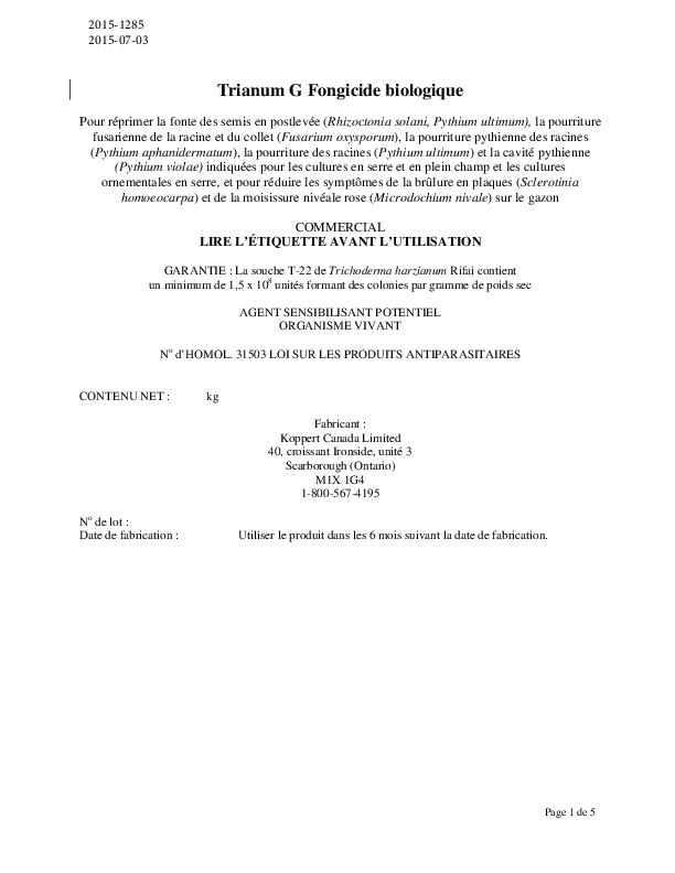 PMRA Label Trianum-G