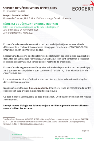 Trianum - Organic Certificate FR