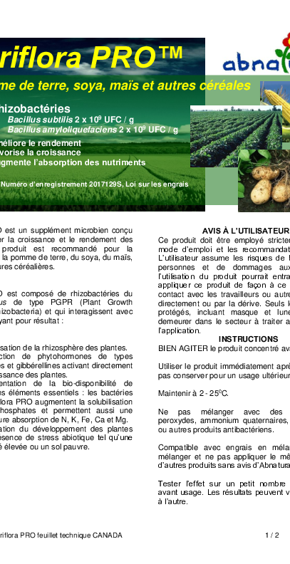 Agriflora PRO - Feullet technique