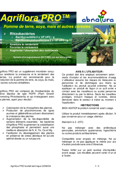 Agriflora PRO - Feullet technique