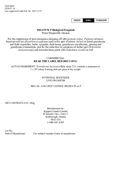 PMRA Label Trianum-P
