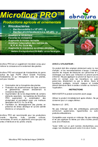 Microflora PRO - Feuillet technique