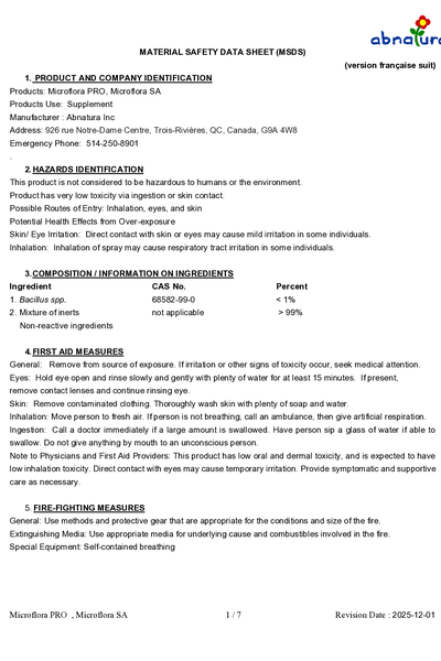 Microflora - SDS - FR
